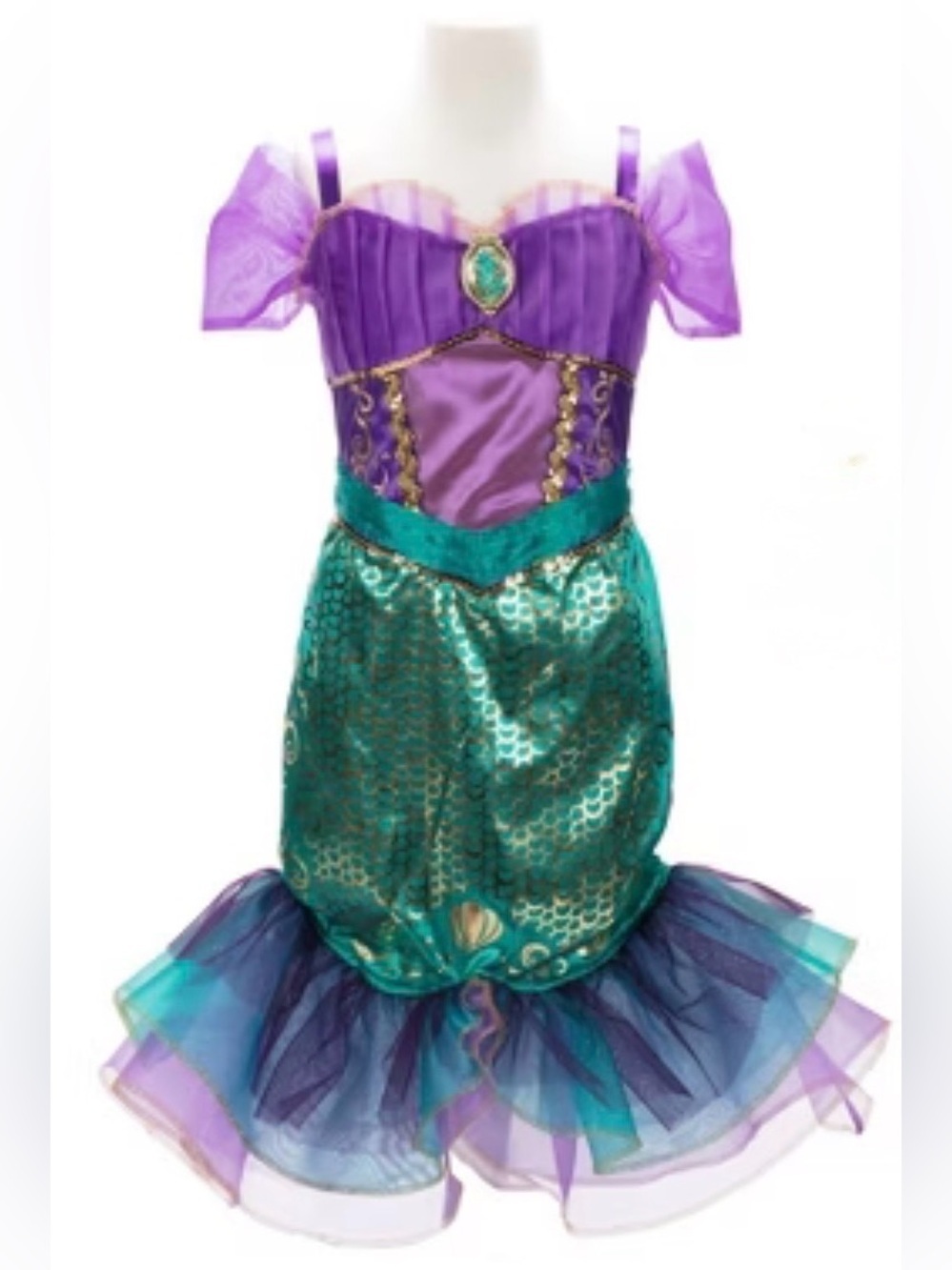 DISNEY Ariel The Little Mermaid Purple and Teal Kids Costume Dress - Picture 1 of 6